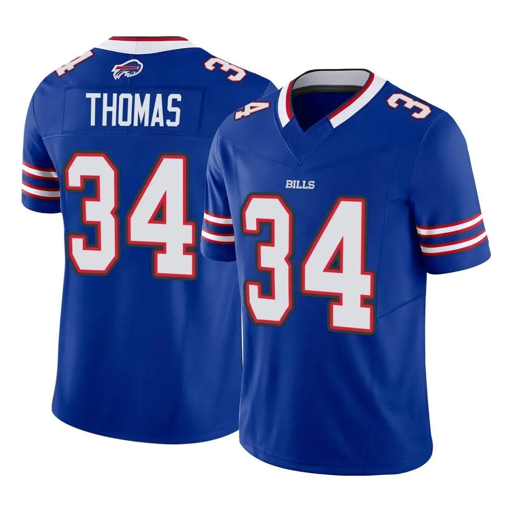B.Bills #34 Thurman Thomas Player Royal Vapor F.U.S.E. Limited Home Game Gdoa Stitched Jerseys