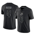 D.Lions #4 D.J. Reed Player Black Reflective Limited Home Game Gdoa Stitched Jerseys