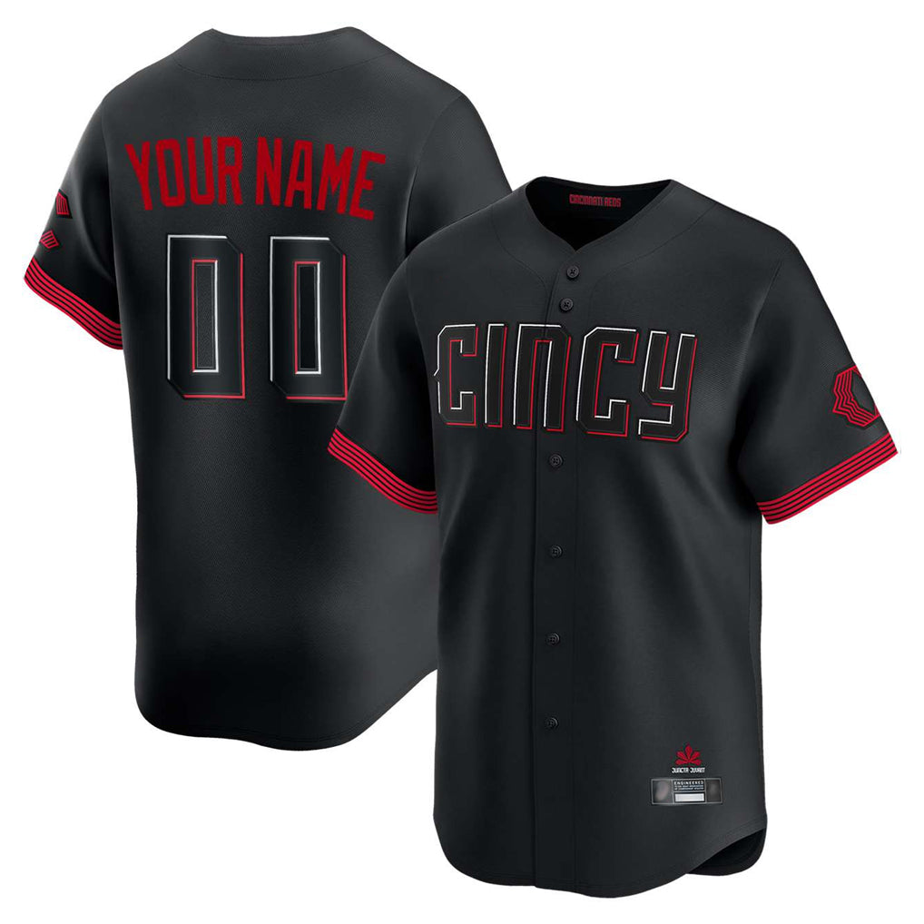 Custom C.Reds Black City Connect Home Limited Any Name & Number Gdoa Stitched Jerseys