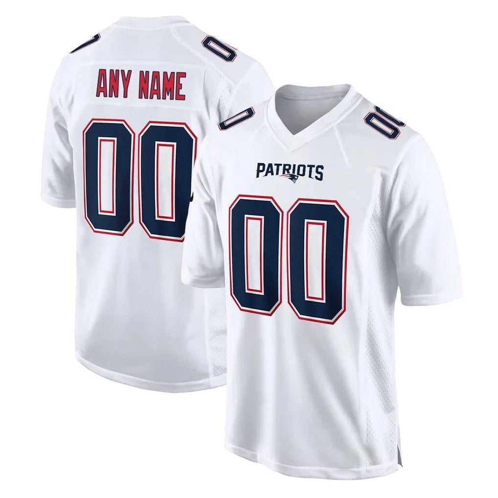 Custom NE.Patriots White Fashion Limited Home Game Any Name & Numbers Gdoa Stitched Jerseys