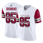 W.Commanders #85 Chig Okonkwo Player White Vapor F.U.S.E. Limited Home Game Gdoa Stitched Jerseys