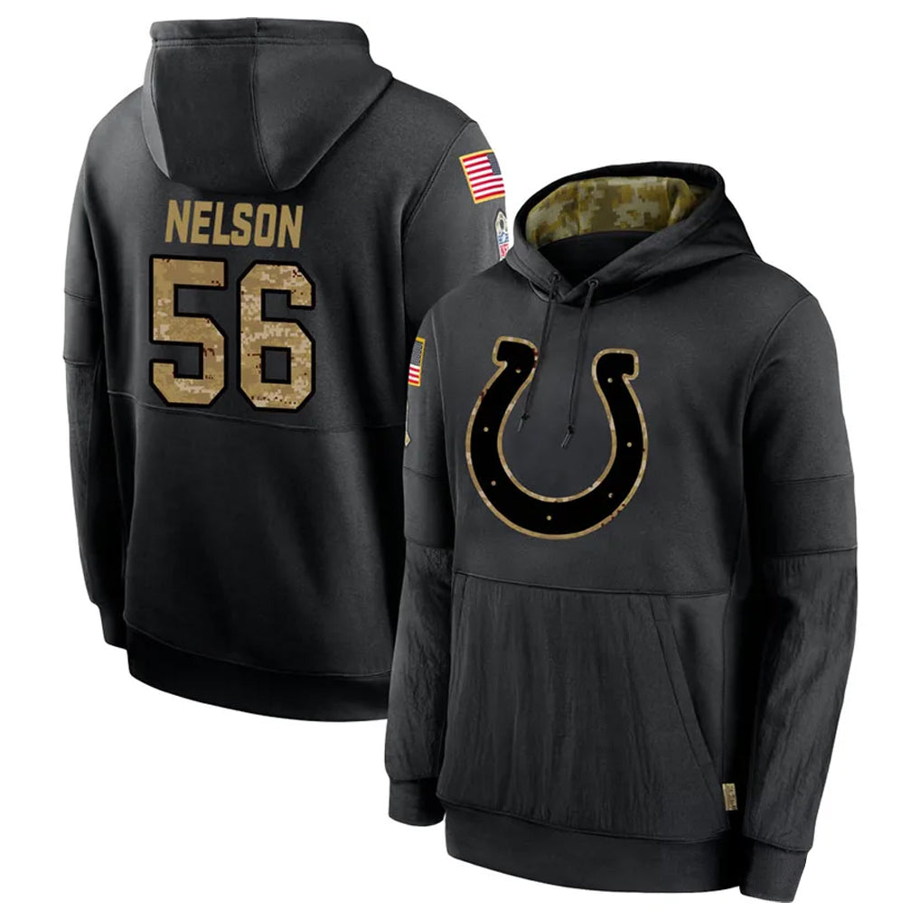 IN.Colts #56 Quenton Nelson Player Black Salute to Service Hoodies Limited Game Gdoa Stitched Jerseys