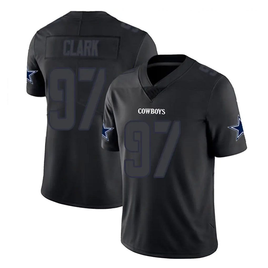 D.Cowboys #97 Kenny Clark Player Black Impact Limited Home Game Gdoa Stitched Jerseys
