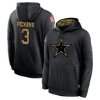 D.Cowboys #3 George Pickens Player Black Salute to Service Pullover Hoodies Limited Gdoa Stitched Jerseys