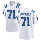 IN.Colts #71 Matt Goncalves Player White Home Game Gdoa Stitched Jerseys