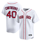 B.Red Sox #40 Willson Contreras Player White Limited Home Game Gdoa Stitched Jerseys