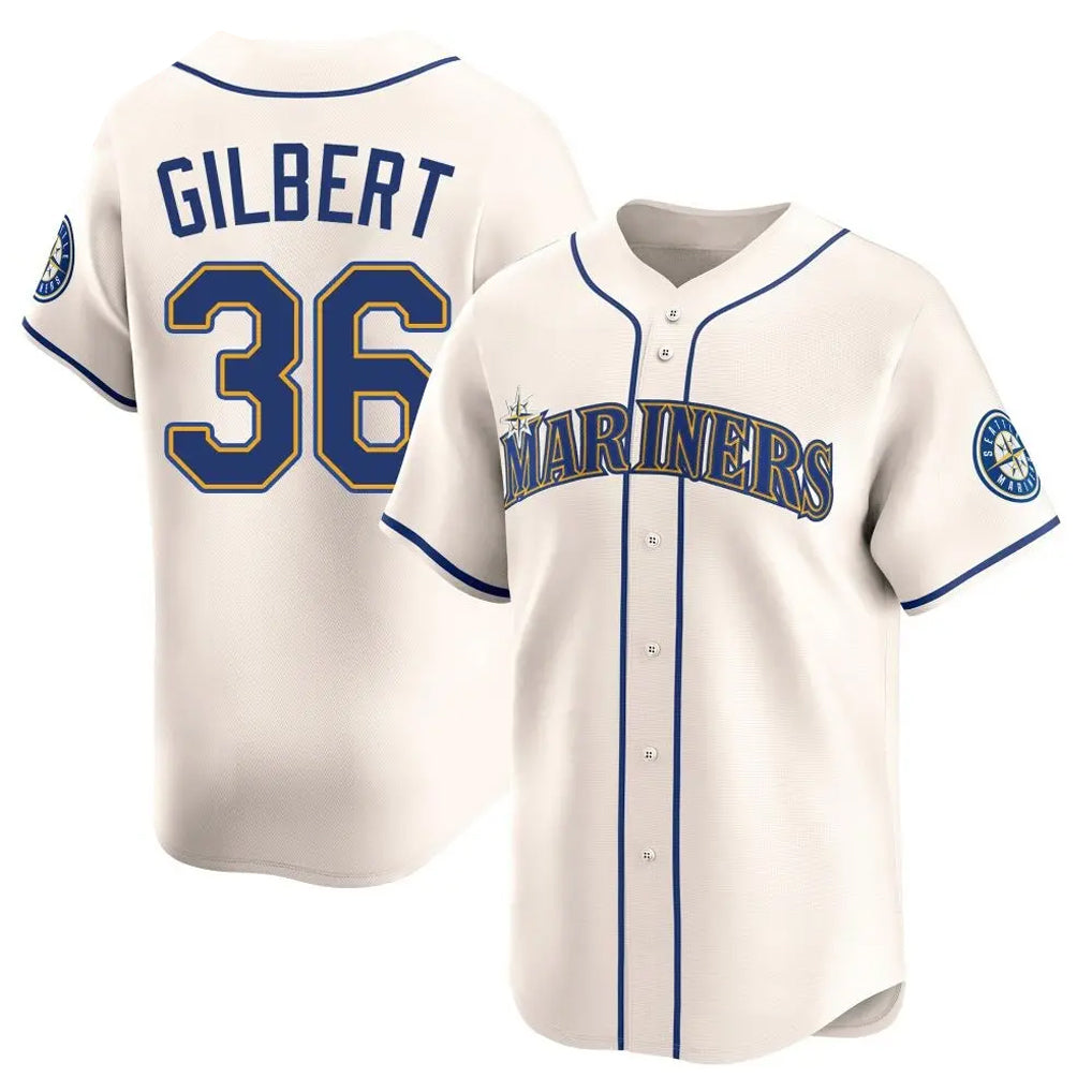 S.Mariners #36 Logan Gilbert Player Cream Home Limited Fdoa Stitched Jerseys