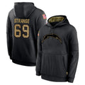 LA.Chargers #69 Cole Strange Player Black Salute to Service Hoodies Limited Game Stitched Jerseys