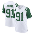 NY.Jets #91 Jowon Briggs Player White Classic Home Game Gdoa Stitched Jerseys