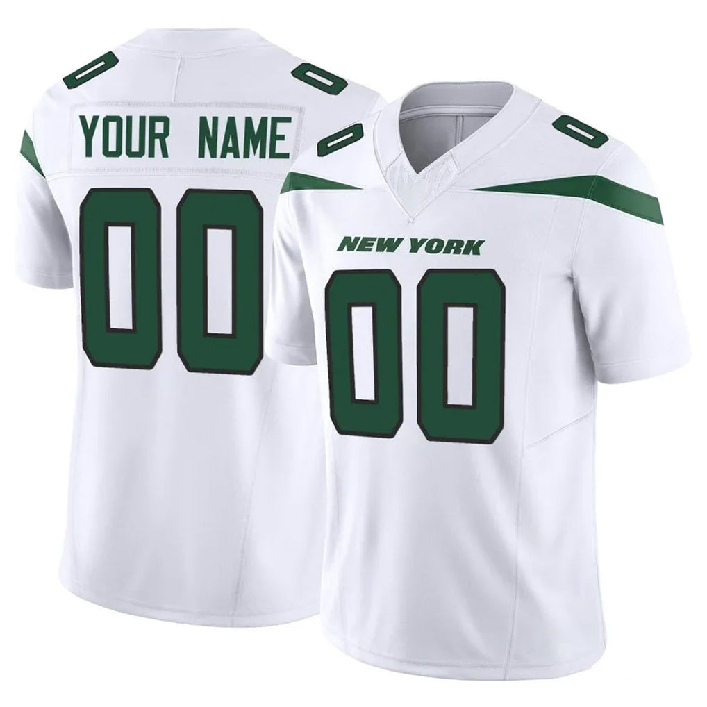 Custom NY.Jets White Limited Vapor F.U.S.E. Home Game Any Name & Numbers Gdoa Stitched Jerseys