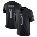 LV.Raiders #1 Tre Tucker Player Black Limited Black Impact Home Game Gdoa Stitched Jerseys