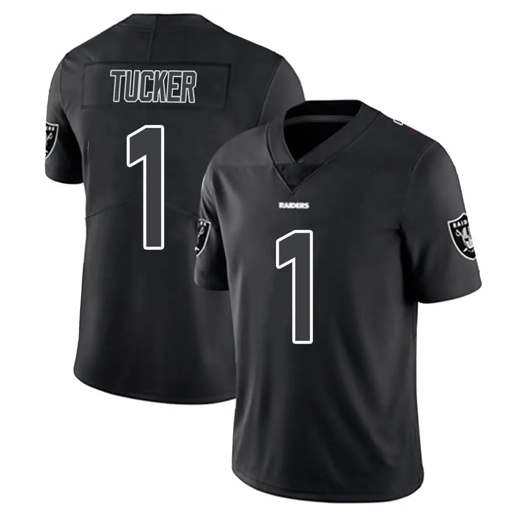 LV.Raiders #1 Tre Tucker Player Black Limited Black Impact Home Game Gdoa Stitched Jerseys