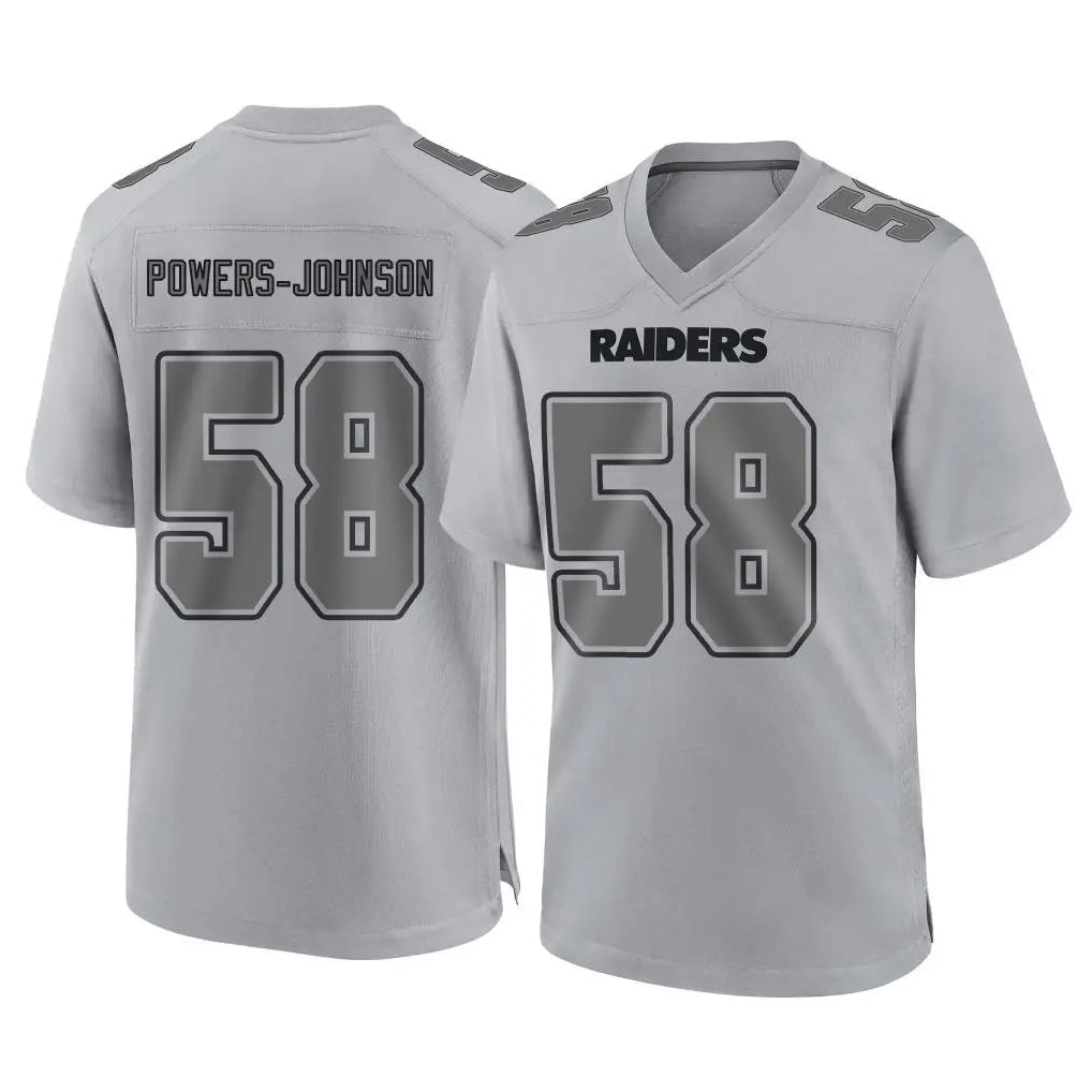 LV.Raiders #58 Jackson Powers-Johnson Player Gray Atmosphere Fashion Limited Game Gdoa Stitched Jerseys