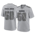 LV.Raiders #58 Jackson Powers-Johnson Player Gray Atmosphere Fashion Limited Game Gdoa Stitched Jerseys