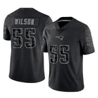 NE.Patriots #55 Jared Wilson Player Black Reflective LImited Home Game Gdoa Stitched Jerseys