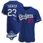 LA.Dodgers #23 Kyle Tucker Player Royal World Series Meet Limited Elite Home Fdoa Stitched Jerseys