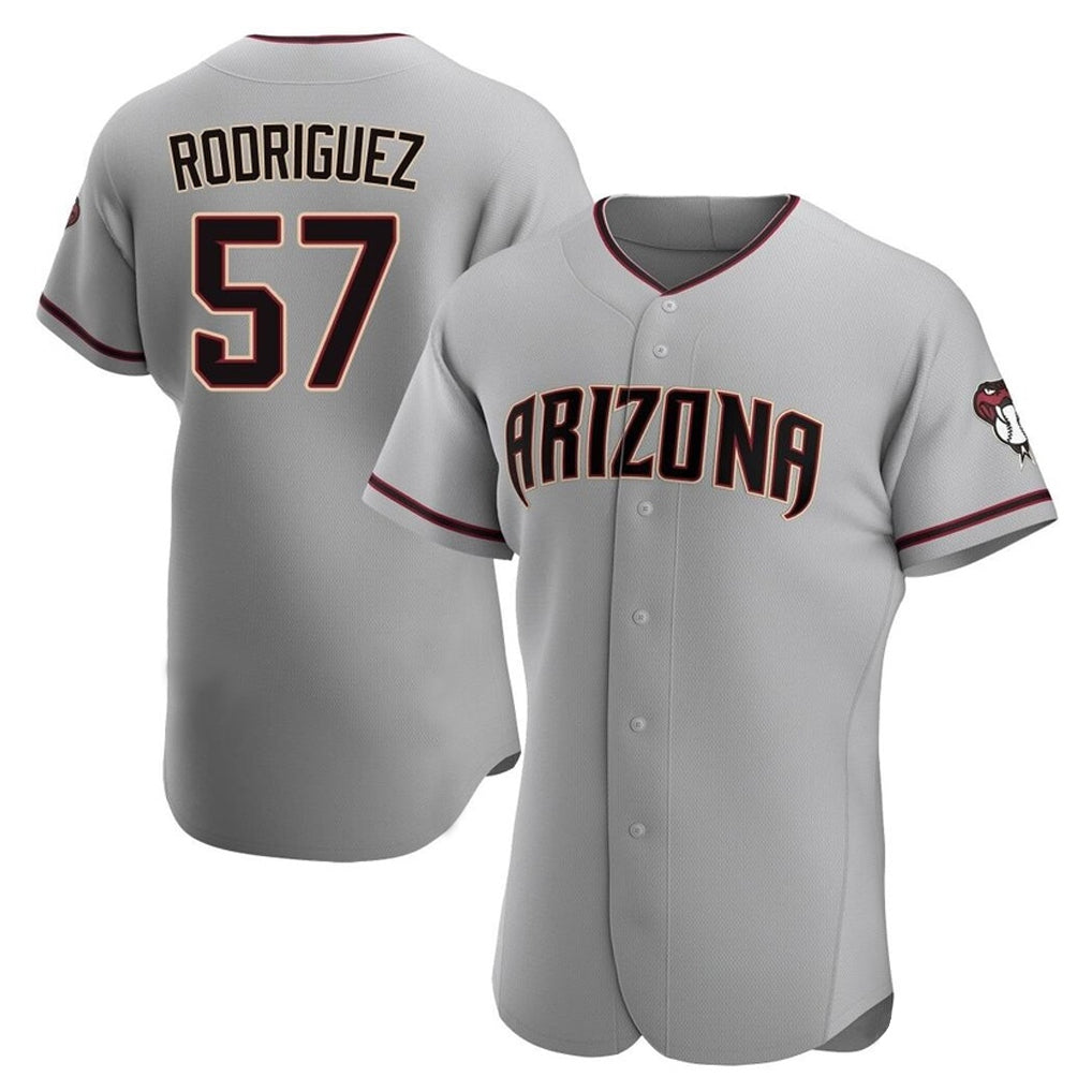 A.Diamondbacks #57 Eduardo Rodriguez Player Gray Road Limited Elite Home Game Gdoa Stitched Jerseys