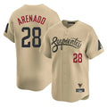 A.Diamondbacks #28 Nolan Arenado Player Tan City Connect Limited Home Game Gdoa Stitched Jerseys
