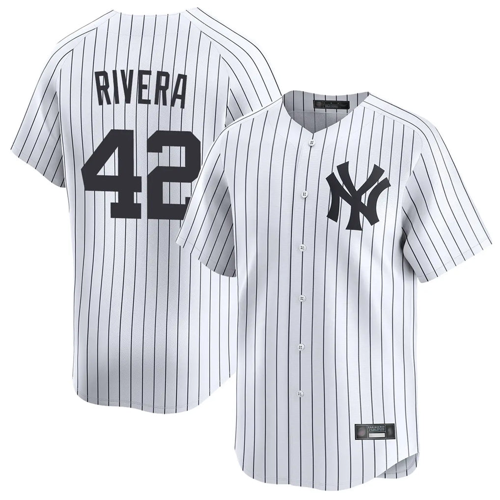 NY.Yankees #42 Mariano Rivera Player White Limited Home Fdoa Stitched Jerseys