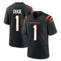 C.Bengals #1 Ja'Marr Chase Player Black Home Game Gdoa Stitched Jerseys