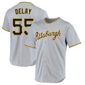 P.Pirates #55 Jason Delay Player Gray Road Home Game Fdoa Stitched Jerseys