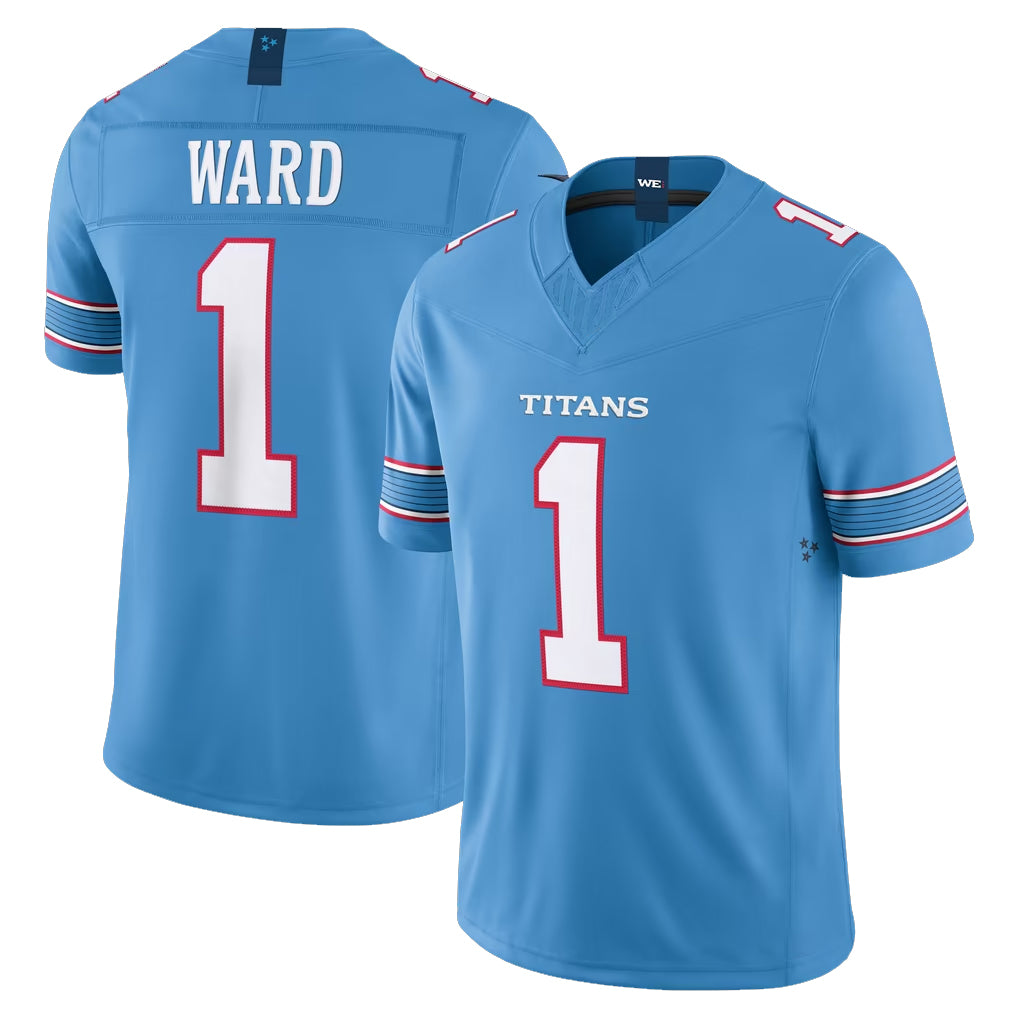 T.Titans #1 Cam Ward Player Light Blue Team Vapor F.U.S.E. Limited Home Game Gdoa Stitched Jerseys