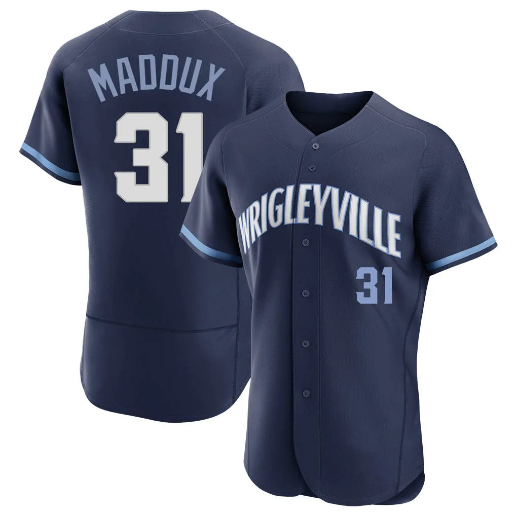 C.Cubs #31 Greg Maddux Player Navy City Connect Limited Elite Home Gdoa Stitched Jerseys