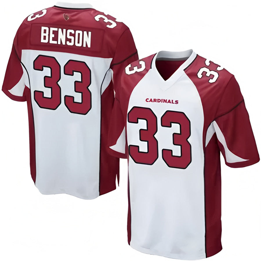 A.Cardinals #33 Trey Benson Player White Home Game Gdoa Stitched Jerseys