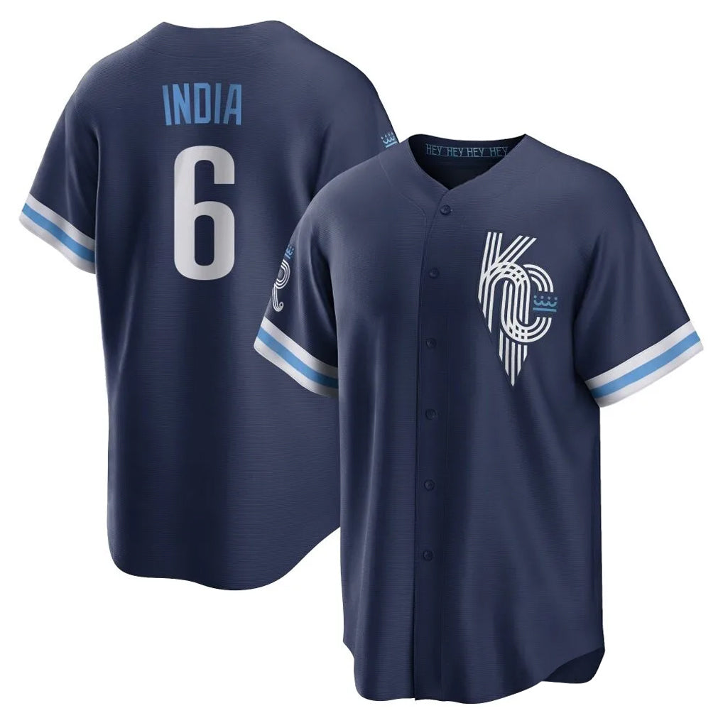 KC.Royals #6 Jonathan India Player Navy City Connect Home Game Gdoa Stitched Jerseys