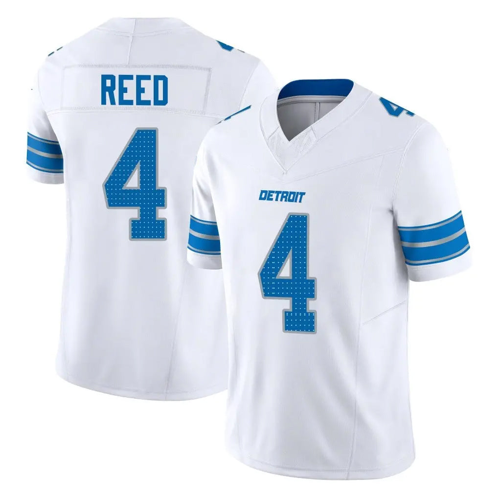 D.Lions #4 D.J. Reed Player White Limited Vapor F.U.S.E. Alternate Home Game Gdoa Stitched Jerseys