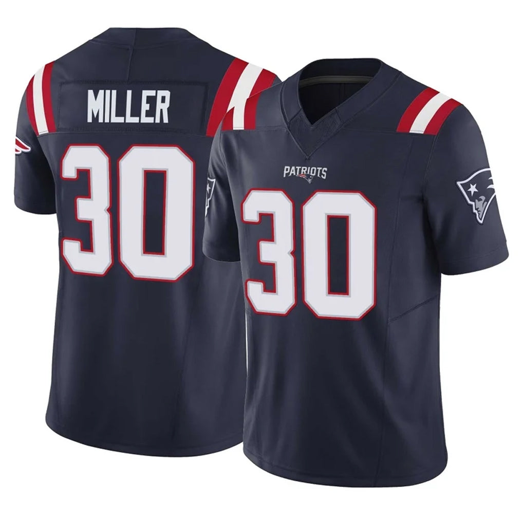 NE.Patriots #30 Jam Miller Player Navy Limited Vapor F.U.S.E. Home Game Gdoa Stitched Jerseys