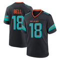 M.Dolphins #18 Chris Bell Player Black Pitch Rivalries Collection Home Game Gdoa Stitched Jerseys