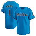 M.Marlins #1 Connor Norby Player Blue Home Limited Fdoa Stitched Jerseys