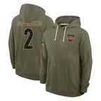 C.Bengals #2 Evan McPherson Player Olive Salute to Service Pullover Hoodies Limited Gdoa Stitched Jerseys