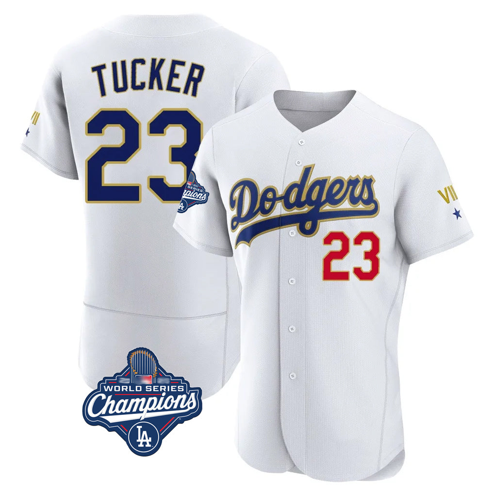 LA.Dodgers #23 Kyle Tucker Player Gold White World Series Meet 2026 Collection Stadium Limited Elite Fdoa Stitched Jerseys