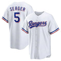 T.Rangers #5 Corey Seager Player White Home Replica Fdoa Stitched Jerseys
