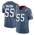 NE.Patriots #55 Jared Wilson Player Blue Limited Rivalries Collection Home Game Gdoa Stitched Jerseys