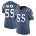 NE.Patriots #55 Jared Wilson Player Blue Limited Rivalries Collection Home Game Gdoa Stitched Jerseys