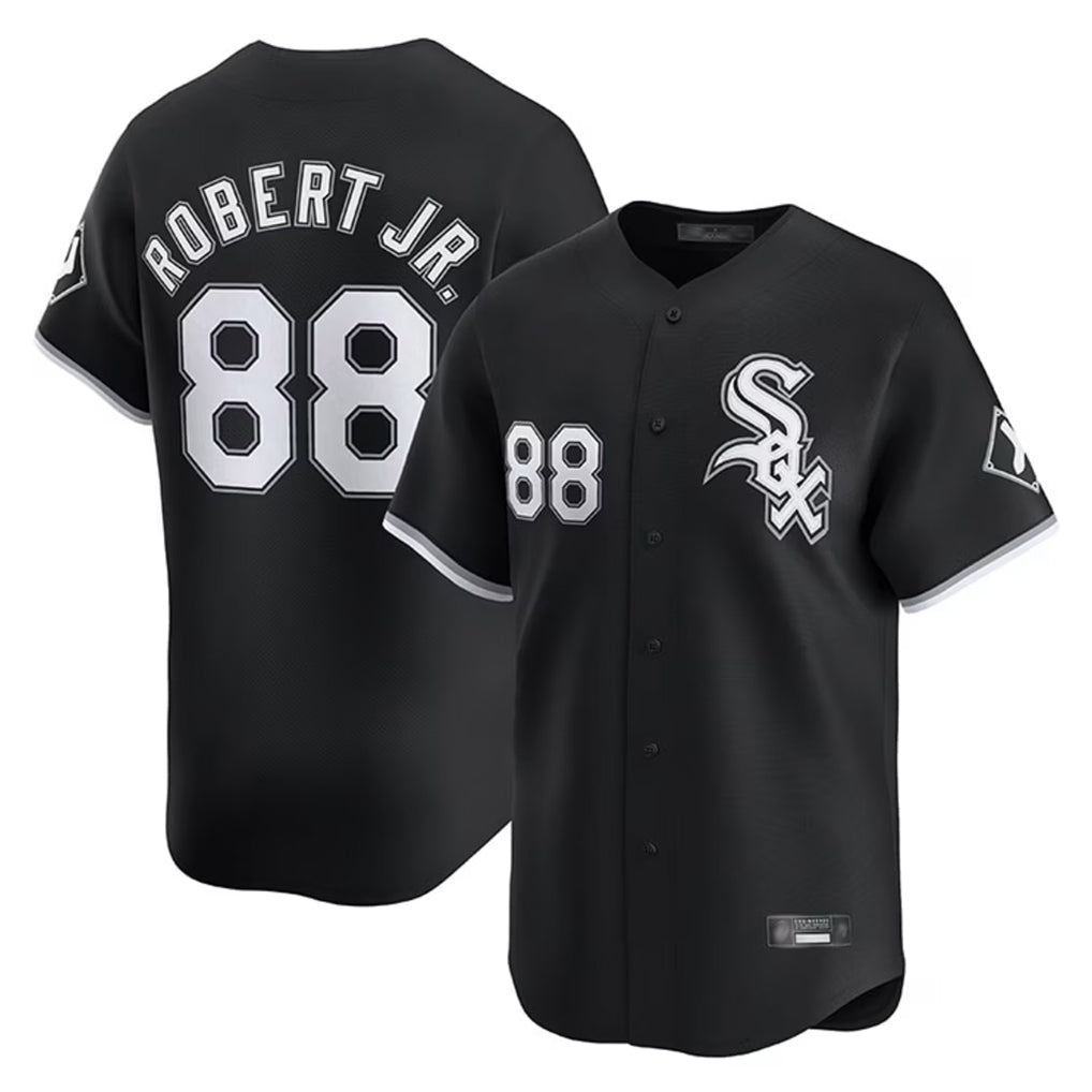 C.White Sox #88 Luis Robert Jr Player Black Limited Home Gdoa Stitched Jerseys