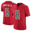 TB.Buccaneers #6 Baker Mayfield Player Red Limited Color Rush Home Game Gdoa Stitched Jerseys