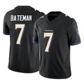 B.Ravens #7 Rashod Bateman Player Black Vapor F.U.S.E. Limited Gdoa Stitched Jerseys
