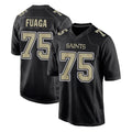 NO.Saints #75 Taliese Fuaga Player Black Carbon Fashion Home Game Gdoa Stitched Jerseys