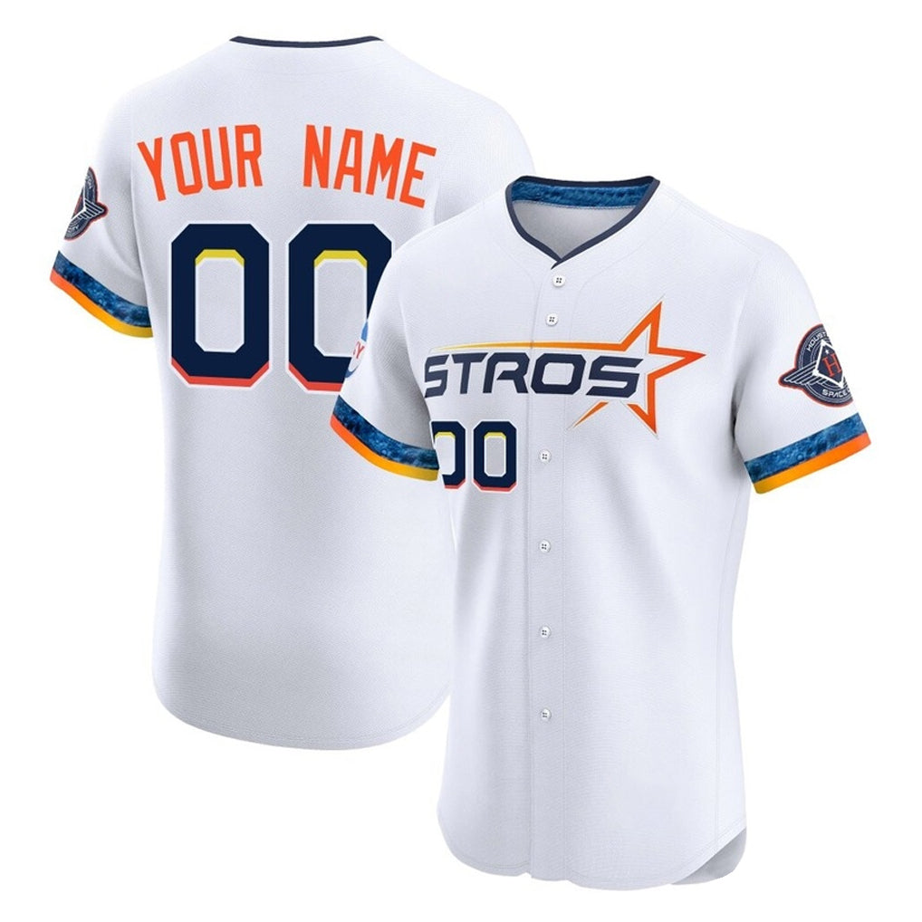 Custom H.Astros White City Connect Limited Elite Home Any Name & Number Gdoa Stitched Jerseys