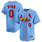 St. Louis Cardinals #0 Masyn Winn Player Light Blue Home Limited Fdoa Stitched Jerseys