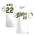 Athletics #22 Jeff McNeil player White Authentic Home Stitched Jersey