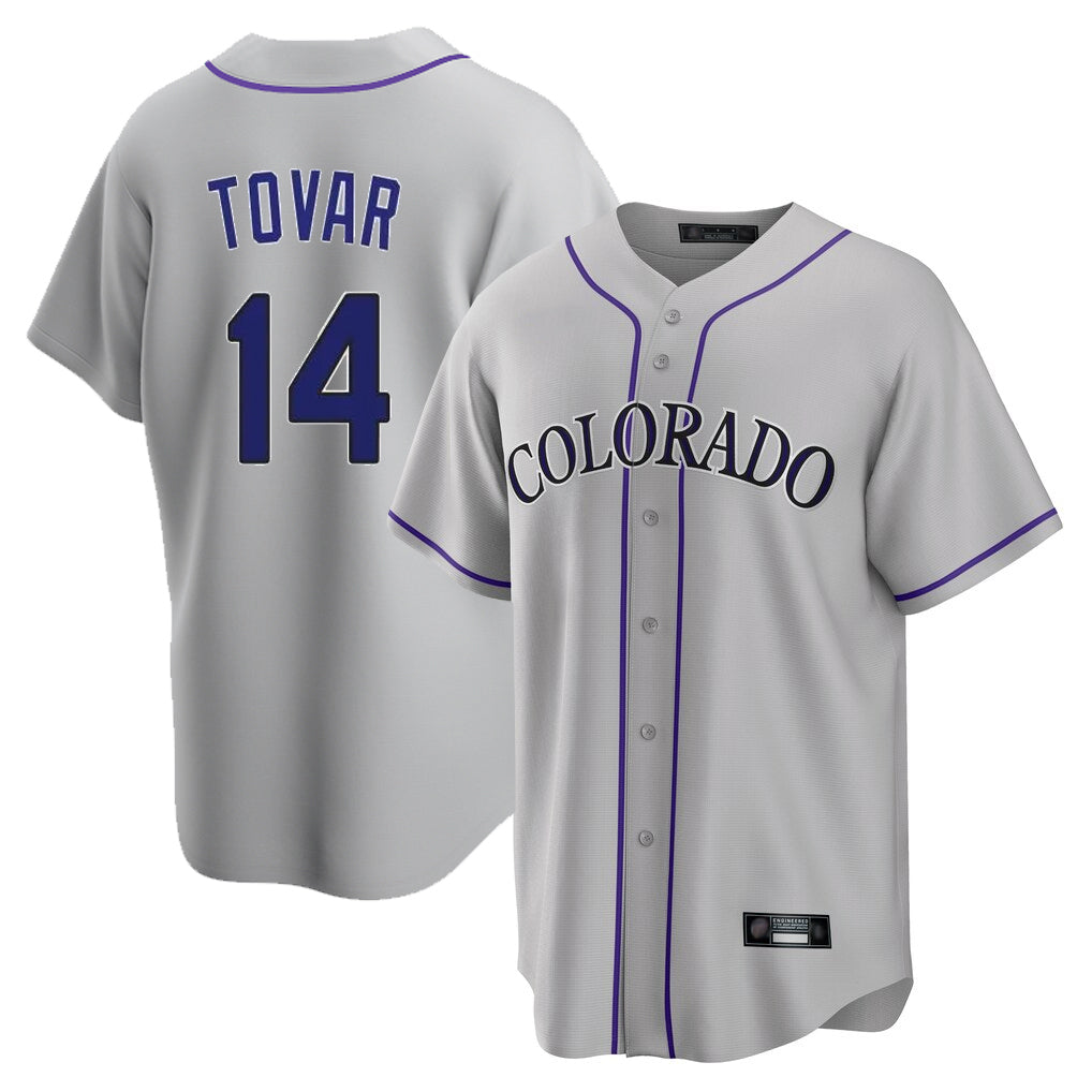 C.Rockies #14 Ezequiel Tovar Player Gray Game Home Gdoa Stitched Jerseys