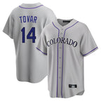 C.Rockies #14 Ezequiel Tovar Player Gray Game Home Gdoa Stitched Jerseys
