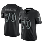 B.Ravens #70 Roger Rosengarten Player Black REFLECTIVE Limited Gdoa Stitched Jerseys