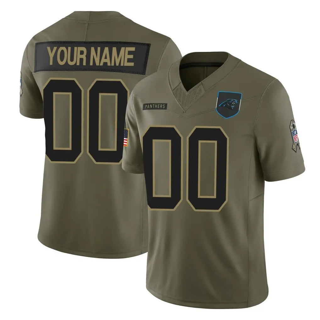 Custom C.Panthers Olive 2025 Salute to Service Limited Home Game Any Name & Numbers Gdoa Stitched Jerseys