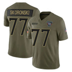 T.Titans #77 Peter Skoronski Player Olive Limited 2025 Salute to Service Home Game Gdoa Stitched Jerseys